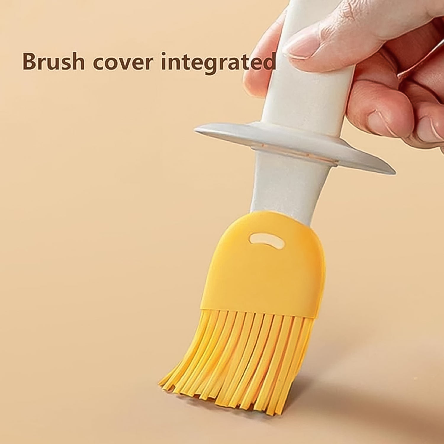 2 in 1 Oil Dispenser with Brush - Cute Kitchen Tool - Market FindsMarket Finds 2 in 1 oil dispenser with brush featuring an integrated yellow brush cover for easy use