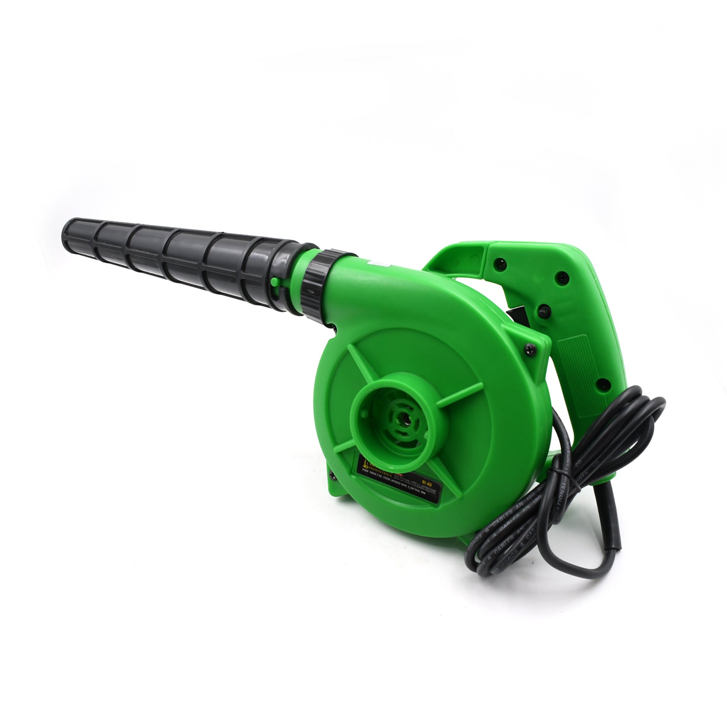 Wukusy green portable electric air blower with black nozzle and cord for home improvement tasks