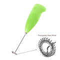Electric Handheld Milk Frother with Steel Whisk - Market FindsMarket Findselectric handheld milk frother with green handle and food - grade steel whisk for home kitchen use
