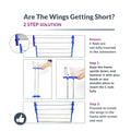 Foldable Laundry Drying Stand with Wheels - Market FindsMarket FindsInstructions showing how to fix wings on Wukusy foldable laundry drying stand with step by step C rods installation