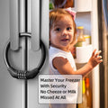 Wukusy heavy duty bike cable lock securing freezer doors to prevent children from opening