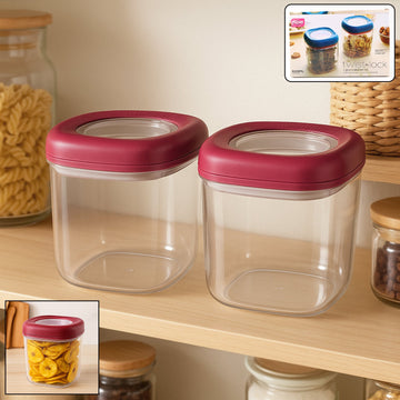 Wukusy transparent kitchen container set with red lids perfect for pantry organization and food storage