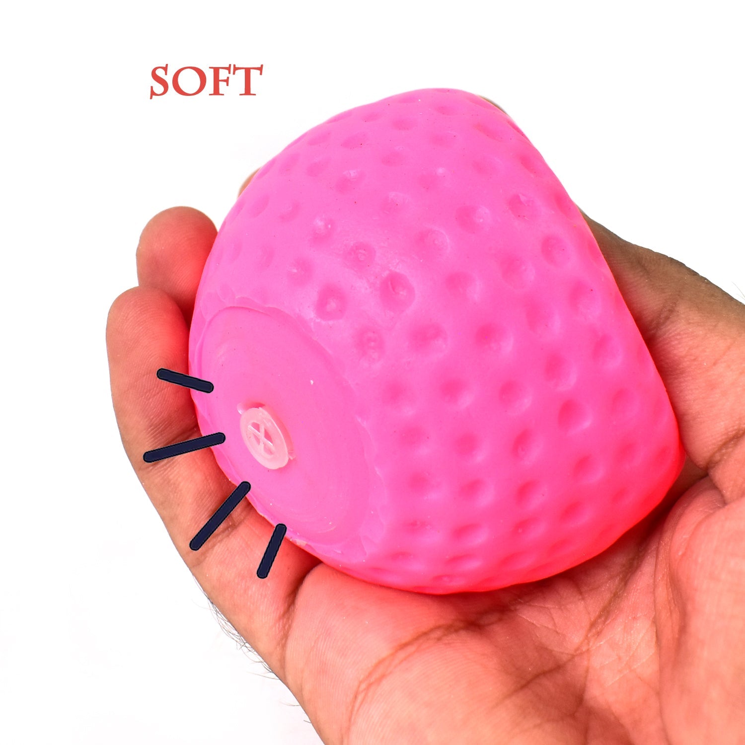 Wukusy pink sports squeeze balls for kids held in hand with soft textured surface