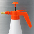 Wukusy handheld pressure water sprayer with orange handle and white bottle for gardening