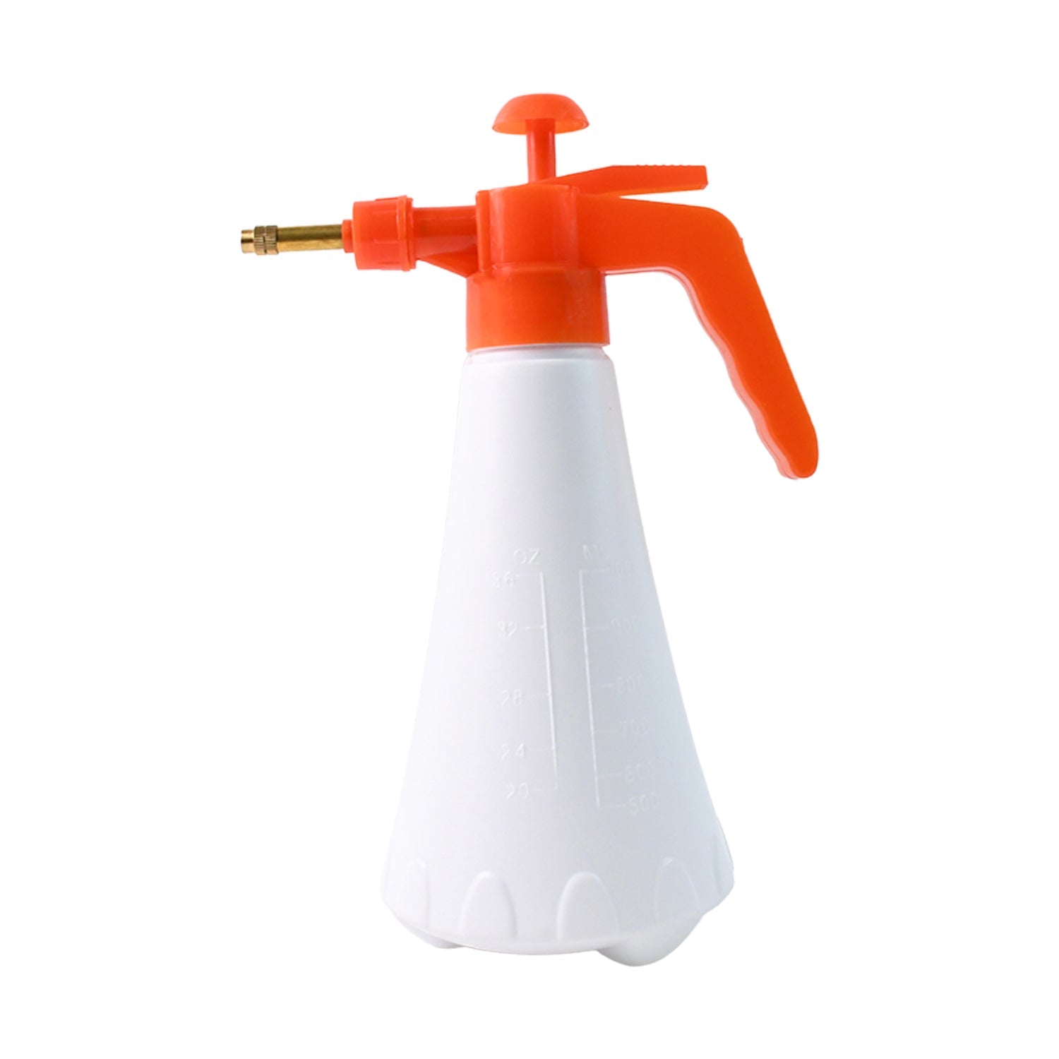 Wukusy handheld pressure water sprayer with orange handle and white container for garden use