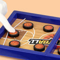 Ice Hockey Table Battle Game for Kids Fun - Market FindsMarket Findsice hockey table battle game with blue frame and black pucks featuring basketball designs