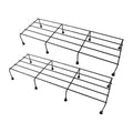 Wukusy metal balcony plant stand with black wireframe design for outdoor garden use