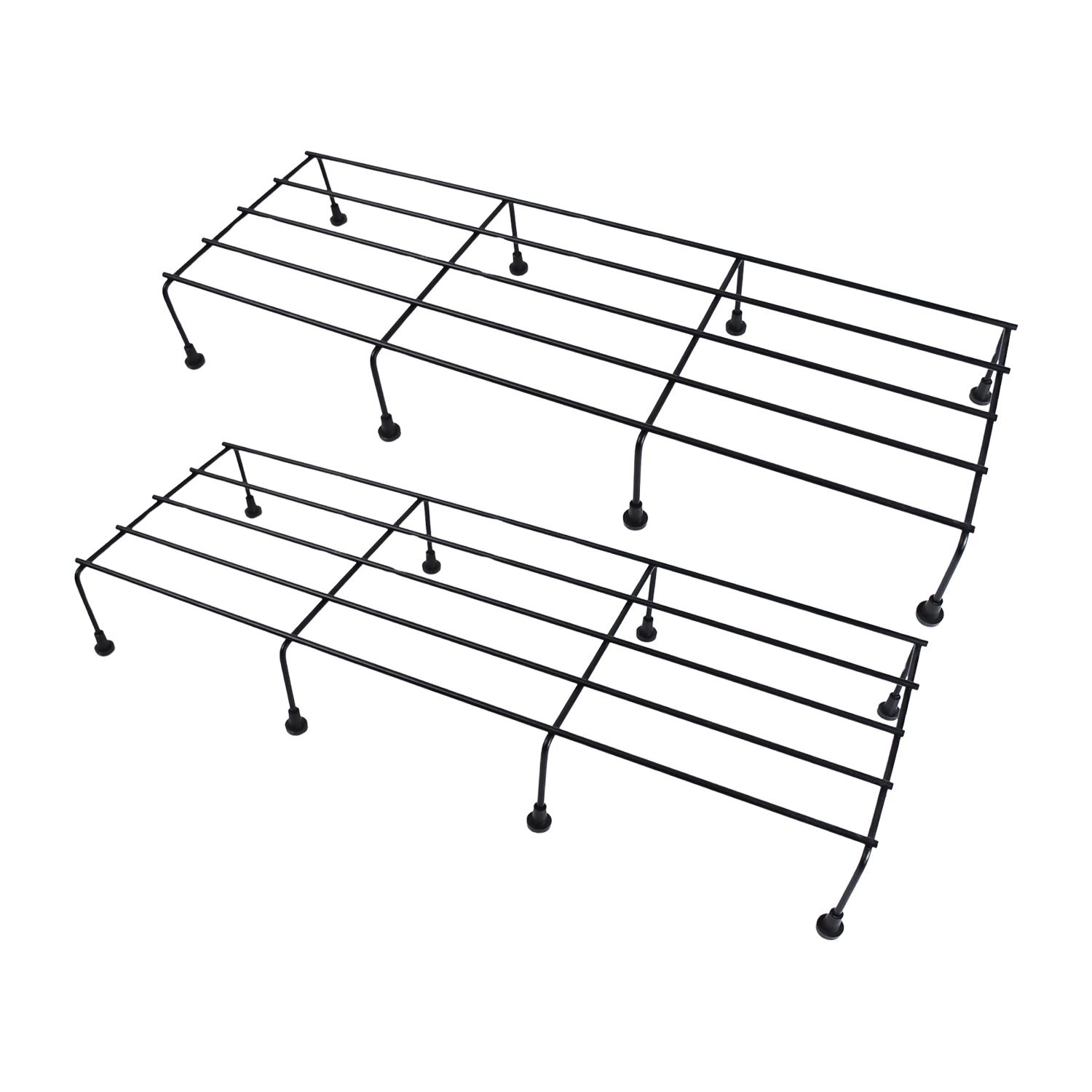 Wukusy metal balcony plant stand with black wireframe design for outdoor garden use