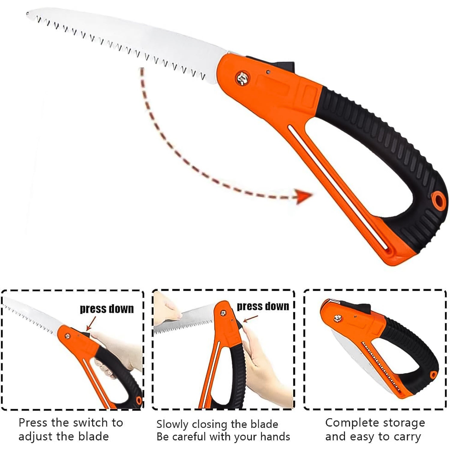 Wukusy mini folding pruning saw with ergonomic handle and foldable blade for easy storage