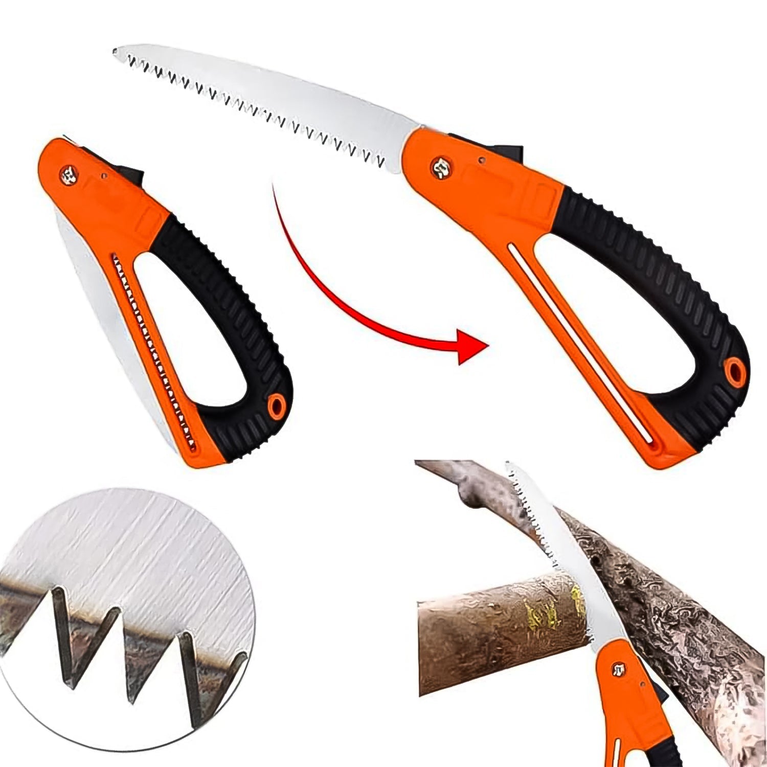 Wukusy mini folding pruning saw with sharp teeth and ergonomic handle for easy garden branch cutting