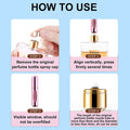 Step-by-step guide showing how to refill mini refillable perfume spray bottle with clear instructions and images