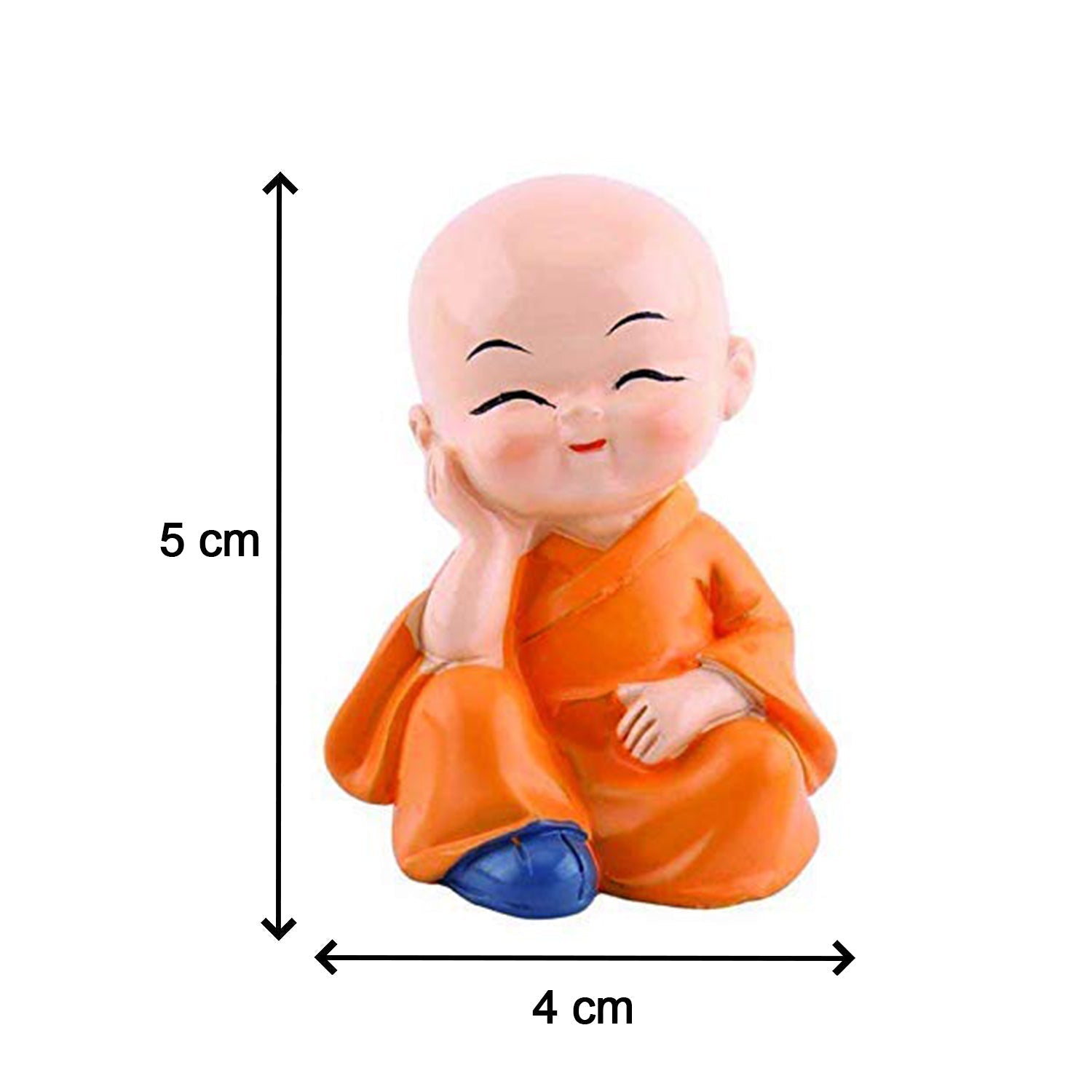 Miniature Buddha Decor for Car Dashboard Set - Market FindsMarket Findsminiature Buddha decor for car dashboard in orange robe measuring 5 cm by 4 cm