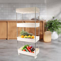 Wukusy multi layer kitchen organizer with three tiers holding fresh fruits and vegetables