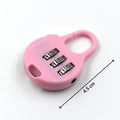 Pink Wukusy combination lock for luggage with three dials measuring 4.5 centimeters
