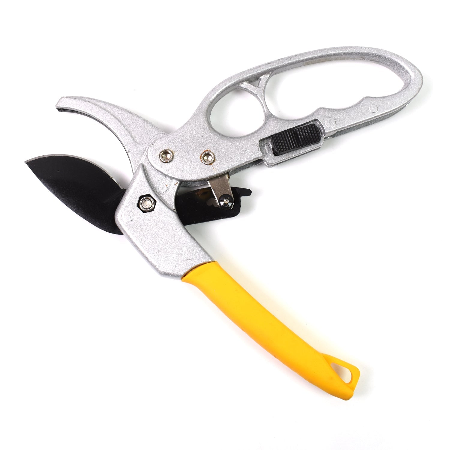 Wukusy professional gardening shears with yellow handle and sharp black blade for precise trimming