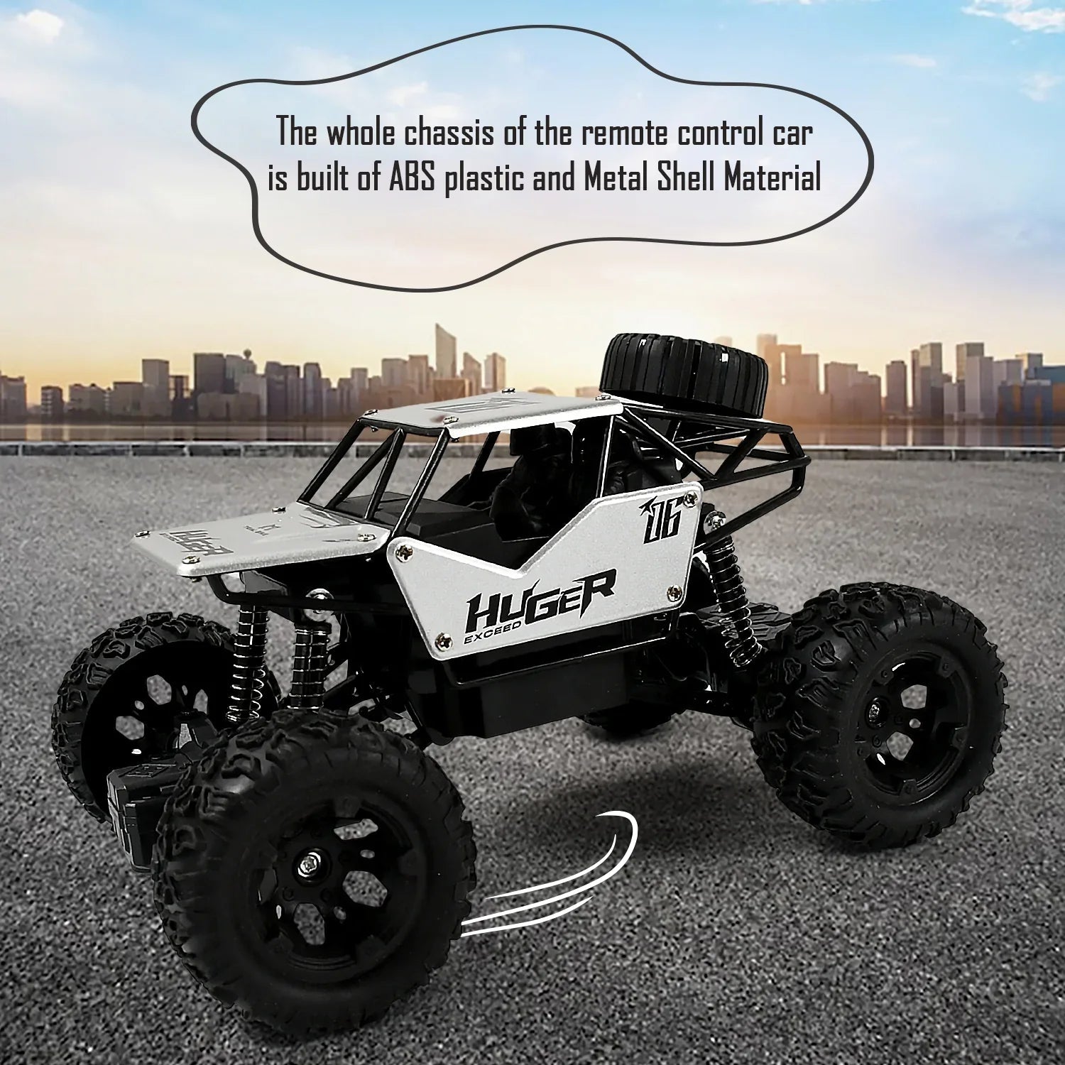 Remote Control Stunt Racing Truck with ABS Frame - Market FindsMarket Findsremote control stunt racing truck with durable ABS plastic and metal shell design on asphalt
