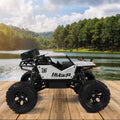 Remote Control Stunt Racing Truck with ABS Frame - Market FindsMarket Findsremote control stunt racing truck with large off - road tires on wooden surface near lake