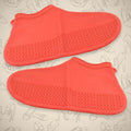 Wukusy silicone shoe covers waterproof in red with textured non-slip sole for home improvement use