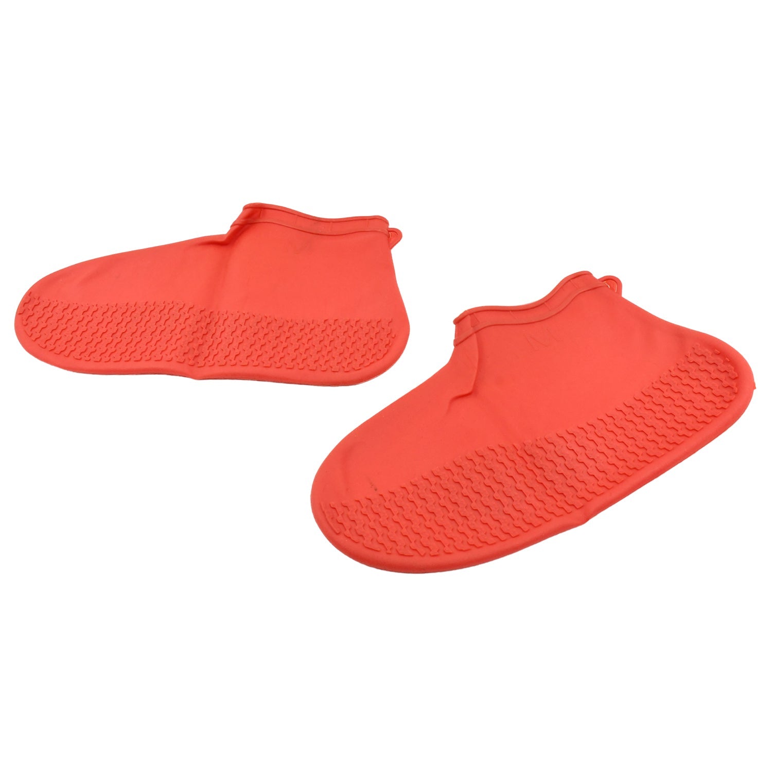 Wukusy red silicone shoe covers waterproof with textured sole for durable outdoor protection