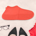Wukusy red silicone shoe covers waterproof with anti-slip sole designed for home improvement