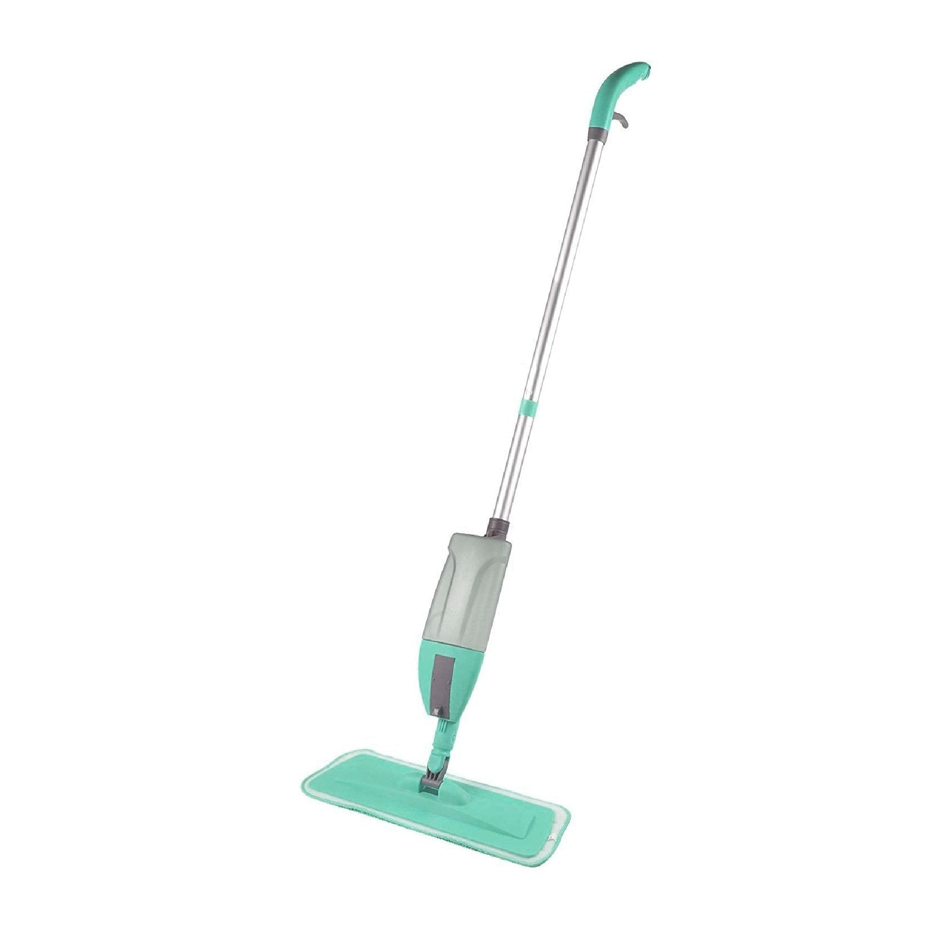 Wukusy best mop for tile and wood floors with a green handle and rectangular flat mop head