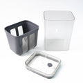 Wukusy 2 in 1 yogurt maker and strainer with transparent container, gray strainer basket, and clear lid