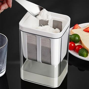 Wukusy 2 in 1 yogurt maker and strainer with white container and stainless steel mesh for homemade yogurt