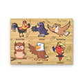 Wukusy wooden bird puzzle for kids featuring colorful rooster crow sparrow owl eagle and parrot